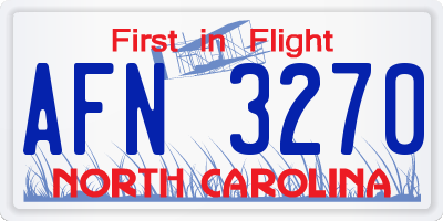 NC license plate AFN3270