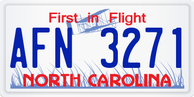 NC license plate AFN3271