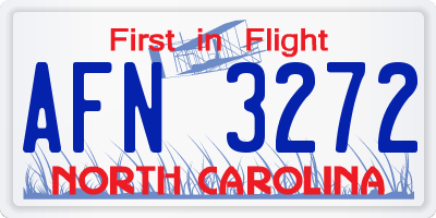 NC license plate AFN3272