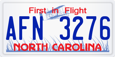 NC license plate AFN3276