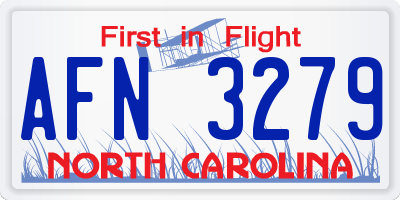 NC license plate AFN3279
