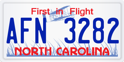 NC license plate AFN3282