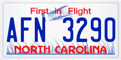 NC license plate AFN3290