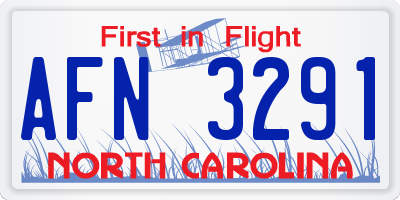 NC license plate AFN3291