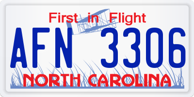 NC license plate AFN3306