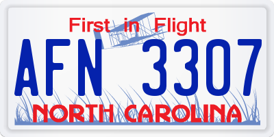 NC license plate AFN3307