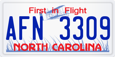 NC license plate AFN3309
