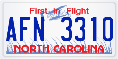 NC license plate AFN3310