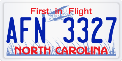 NC license plate AFN3327