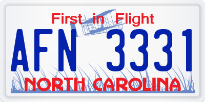 NC license plate AFN3331
