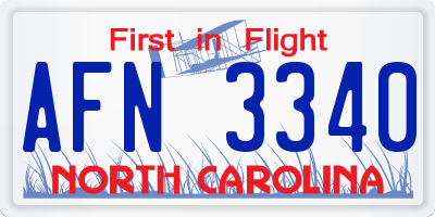 NC license plate AFN3340