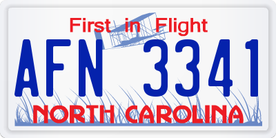 NC license plate AFN3341
