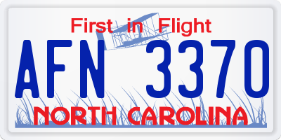 NC license plate AFN3370