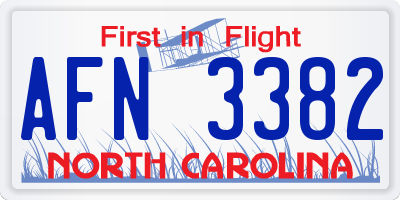 NC license plate AFN3382