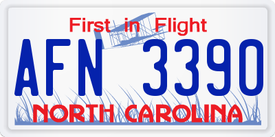 NC license plate AFN3390