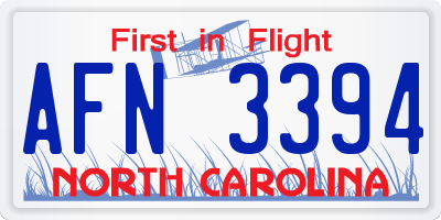NC license plate AFN3394