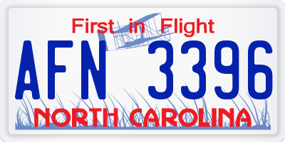 NC license plate AFN3396