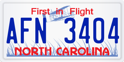 NC license plate AFN3404
