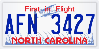 NC license plate AFN3427