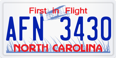 NC license plate AFN3430