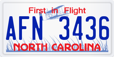 NC license plate AFN3436