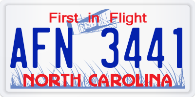 NC license plate AFN3441