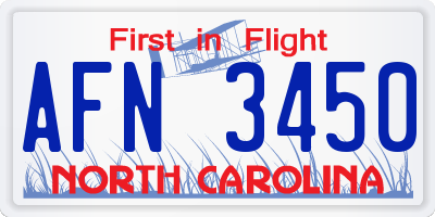 NC license plate AFN3450