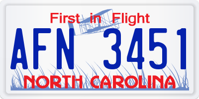 NC license plate AFN3451
