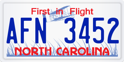NC license plate AFN3452