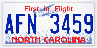 NC license plate AFN3459