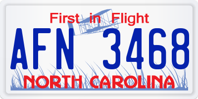 NC license plate AFN3468