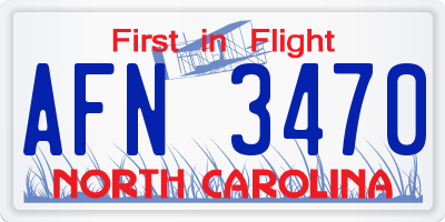 NC license plate AFN3470
