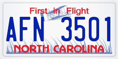 NC license plate AFN3501