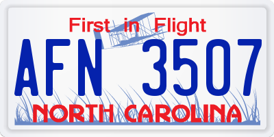 NC license plate AFN3507