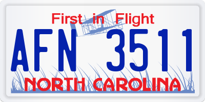 NC license plate AFN3511