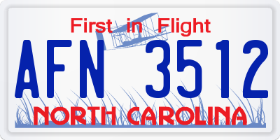 NC license plate AFN3512
