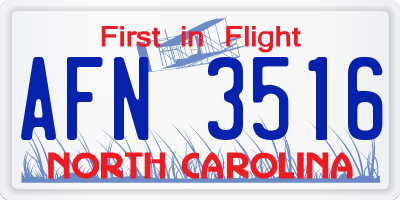 NC license plate AFN3516