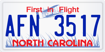NC license plate AFN3517