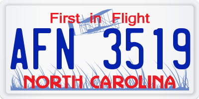 NC license plate AFN3519