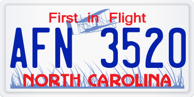 NC license plate AFN3520
