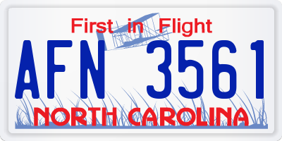NC license plate AFN3561