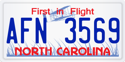 NC license plate AFN3569