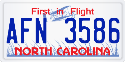 NC license plate AFN3586