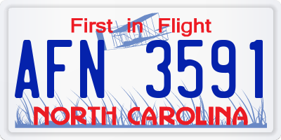 NC license plate AFN3591