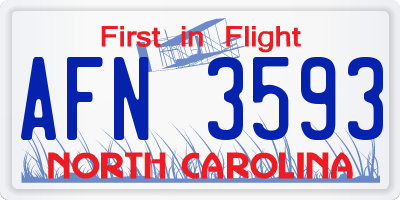 NC license plate AFN3593