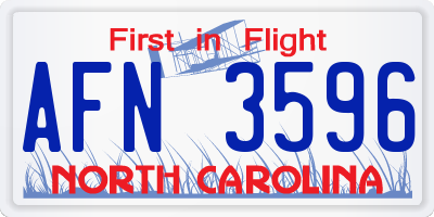NC license plate AFN3596