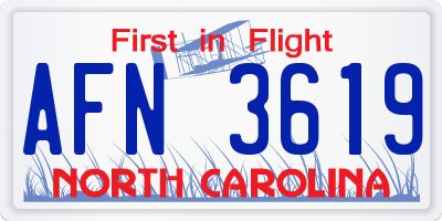 NC license plate AFN3619