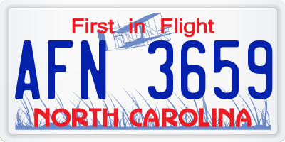 NC license plate AFN3659