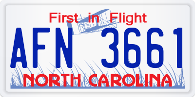 NC license plate AFN3661
