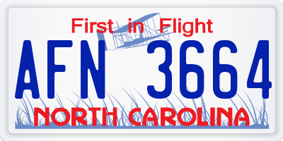 NC license plate AFN3664
